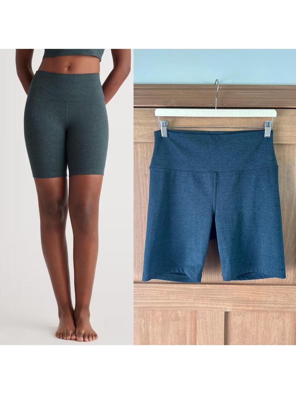 Quince Ultra-Soft Bike Short 7.5” Inseam in Heather Green Women’s size Large
